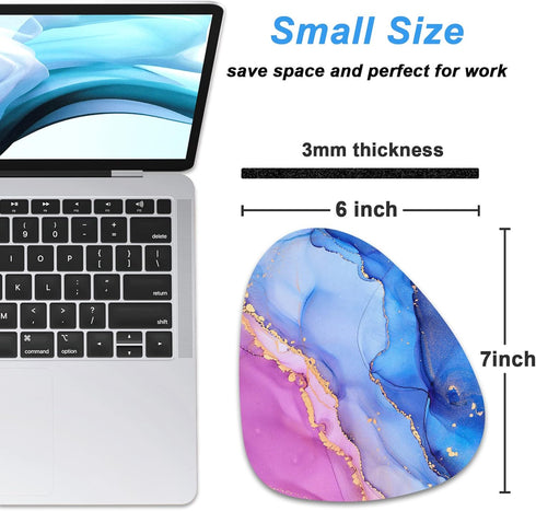 Rimilak Small Mouse Pad 6 x 7 Inch, Irregular Mini Mouse Pad with Non-Slip Rubber Base, Waterproof Compact Mouse Mat for Laptop Computer Wireless Mouse Keyboard Home Office Travel, Purple Marble by Rimilak