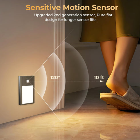 (2.68 inch 3000K 3Pack VST Motion Sensor Step Night Lights, Rechargeable Battery Powered Stair Lights with Magnetic