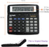 Victor 9700 12-Digit Standard Function Business Calculator, Battery and Solar Hybrid Powered, Black, Tilt LCD Display