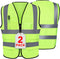 XPCARE 2-Pack Reflective Safety Vest, High Visibility Security Vest with Pockets and Zipper Front