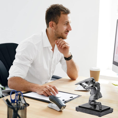 Knight Pen Holder with 2 Pens, Funny Resin Desk Organizers and Accessories for Cool Office Gadgets and Decorations