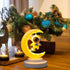 EUBUY Decorative Table Lamp, Moon Lamp, Christmas Half Moon Lamp Decoration, Santa Claus Half Moon Table Light Tree