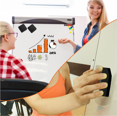 Dry Erase Erasers, 48 Pack Magnetic Whiteboard Cleansers, Small Dry Erase Erasers, Magnetic Erasers (Black).