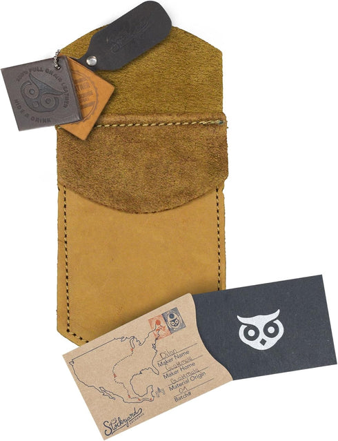 Hide & Drink Durable Leather Pocket Protector, Handmade Pencil Pouch for Office Essentials (Old Tobacco)