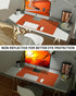 Leather Desk Pad Protector, Non-Slip PU Leather Office Desk Mat, Large Waterproof Keyboard Mat (Orange, 35" x 17")