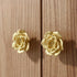 SANCHAKOU 2 Pack Cabinet Knobs Shoe Cabinet Wardrobe Door Flower Handle Bedside Cabinet Cabinet Camellia Copper Handle