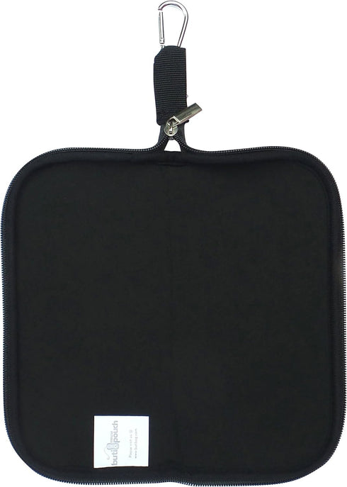 Travel Mouse Case Electronics Organizer Bag, Pouch with Extra Rolled Up Travel Mouse Pad, Solid Black