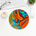 Vivid Modern Southwest Hipster Abstract Turquoise Orange Swirls Mouse Pad 8.7 x 8.7 Inches,Non-Slip Rubber Base Mousepads for Home Office Dorm Desk Decor,Gifts for Teen Girls by QUICQOD