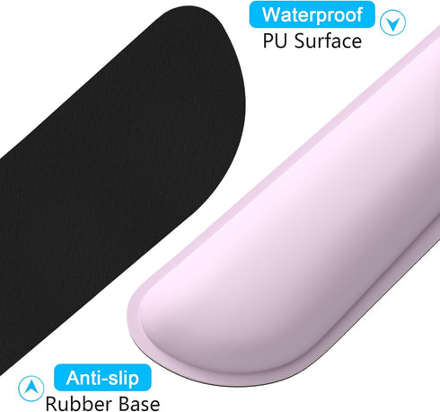 Dapesuom Keyboard Wrist Rest Set - Cute PU Wrist Pad for Computer Keyboard and Mouse Pad, Queen Pink