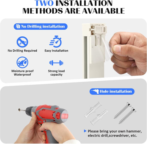 Blissland Shower Slide Bar with Height and Angle Adjustable Handheld Shower Head Holder |Strong Adhesive Disc Mount