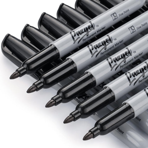 Permanent Markers Bulk, 32 Pack Black Fine Tip Waterproof Marker Set for School, Office, Home Supplies