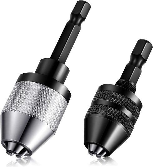 Keyless Drill Chuck Bit 1/4 Inch Hex Shank, Fast Change Converter Extension Screwdriver Drill Adapter