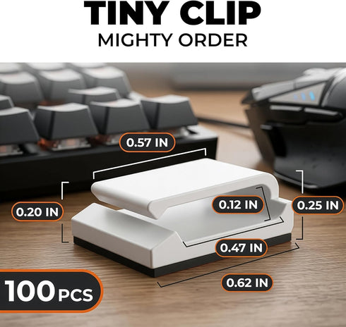 100 8mm, 10mm, 12mm Pcs LED Light Strip Cable Clips - Adhesive Wall Mounting Brackets and Wire Holders for LED Strips