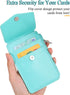 Teskyer Badge Holder with Side Zip Pocket, Leather ID Holder Wallet with Neck Lanyard for Office Staffs