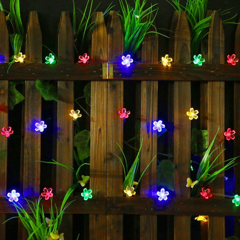 50 ITICdecor Solar Flower String Lights Outdoor Waterproof LED Solar Powered Fairy Lights for Garden, Fence, Patio