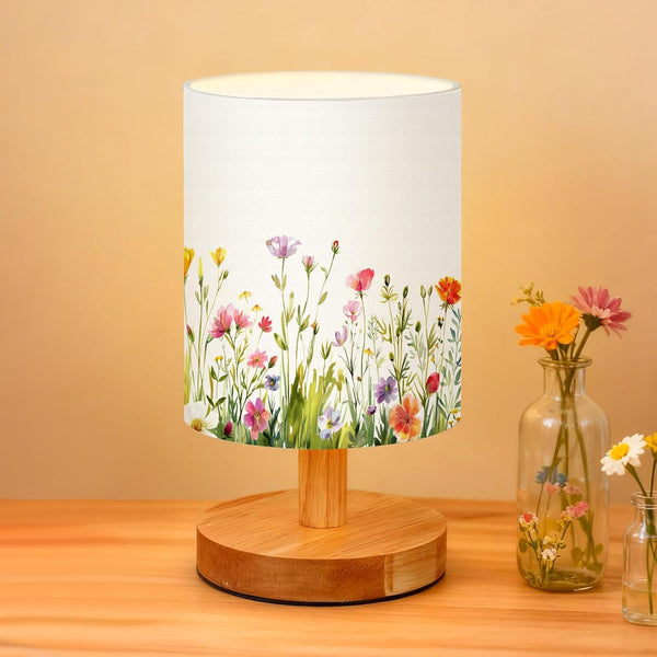 VIHOSE Wild Flower Kids Table Lamp for Bedroom Kids Bedside Lamp with