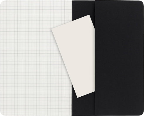 Moleskine Cahier Journal: Soft Cover, Large (5" x 8.25") Squared/Grid, Black, 80 Pages (Set of 3)