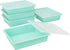 Storex Letter Size Flat Storage Tray – Organizer Bin with Non-Snap Lid, Teal, 5-Pack for Classroom, Office, Home