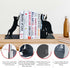 Cat Book Ends for Shelves, Metal Decorative Book Ends with Pen Holder, Fun Unique Bookends, Cool Black Cat Bookends