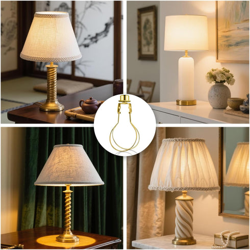 Bulb 2 Pack Lamp Shade Light Clip Adapter, Lampshade Holder Include Finial and Leveller to Securely Fit Lamp Shades