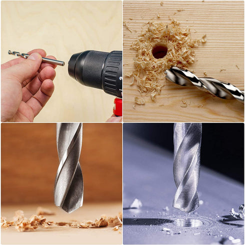 Utoolmart 2.4mm Twist Drill, High Speed Steel Bit, 10Pcs Set for Power Tool, Straight Shank 2.4mm Dia.