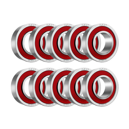 XiKe 10 Pcs Flanged Ball Bearings ID 3/4" x OD 1-3/8", Applicable for Lawn Mower, Wheelbarrows, Windwill, Wagon, Carts & Hand Trucks Wheel Replacement