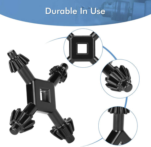 4 Way Chuck Key, Professional Steel Replacement Drill Chuck Key, 4 in 1 Multifunctional for Power Tool