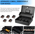 Cash Box with Key Lock on Top, 11.8L x 9.5W x 3.5H Inches, Durable Black Metal Money Box with Tray & 4 Bill Slots