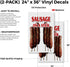 SignMission (2-Pack) 24" 36" Sausage On A Stick x Vinyl Decals | Sign Insert Peel & Stick Decals Stickers Window Signs