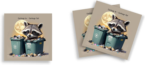 Butler in the Home Sticky Notes - 12 Pack 3"x3" with 50 Sheets Each, Cute Raccoon in Garbage Can Design