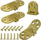 4pcs Round Edge Hinge, Brass Butler Tray Hinge with Screws, 180 Degree Folding Flip Top Hinge for Furniture