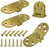 4pcs Round Edge Hinge, Brass Butler Tray Hinge with Screws, 180 Degree Folding Flip Top Hinge for Furniture