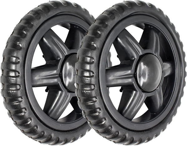 Uenhoy 2 Pcs Shopping Cart Wheels Replacement Black 5 Inch Dia. Rubber Foaming