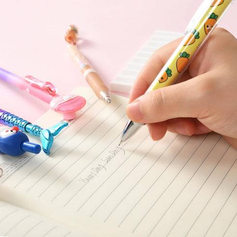 Cute Kawaii Mechanical Pencils Set - 12PCS with Lead Refills & Erasers, 0.5mm & 0.7mm for Kids Girls