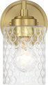 1 10 Craftmade - Claire Light in. Satin Brass Finish Wall Sconce with Clear Bubble Glass
