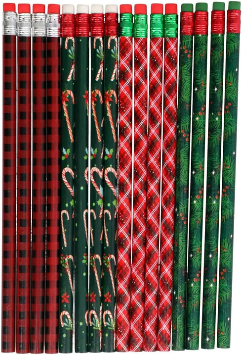 Christmas Stocking Stuffer Reward Favor Assorted Pencils - 16 Count by Christmas Crafts