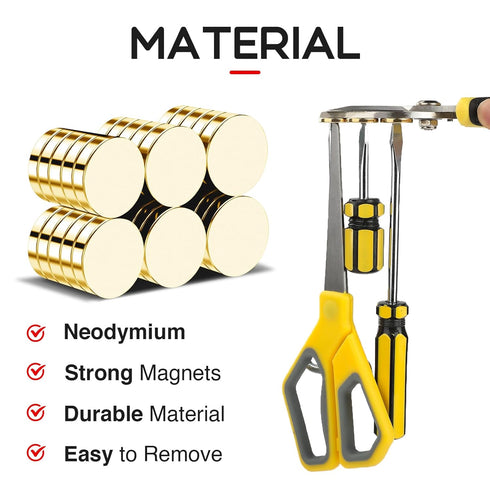 Small Strong Magnets, 30Pcs Round Neodymium Magnets, Tiny Golden Magnets for Crafts, 0.71x0.12 inches