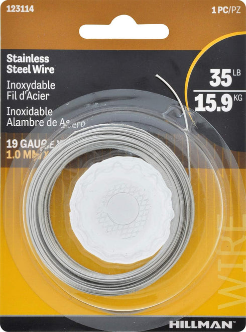 Hillman Stainless Steel Hobby Wire, 19 Gauge, 30'