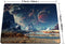 Smooffly Gaming Mouse Pad Custom, Planet with Earth Moon and Mountains (9.5 x 7.9 Inch)
