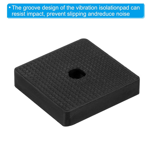 PATIKIL Rubber Anti-Vibration Pads, 8 Pcs Square Isolation Mats with Hole 1.97" x 1.97" x 0.4" for HVAC Air Conditioner