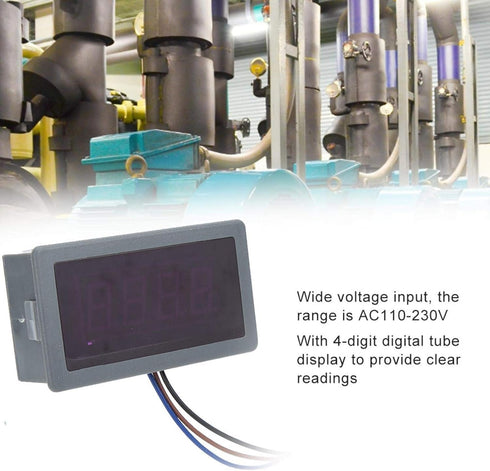 AC 110V-230V 4 Digital LED Tachometer RPM Speed Meter 40mA 10-9999 + Hall Proximity Switch Sensor NPN - Fafeicy