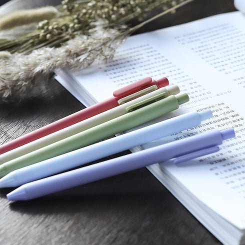 Kaco Pack of 5 Pieces Colored Ink Pens - Retractable Cute 0.5mm Fine Point Pens for Note Taking