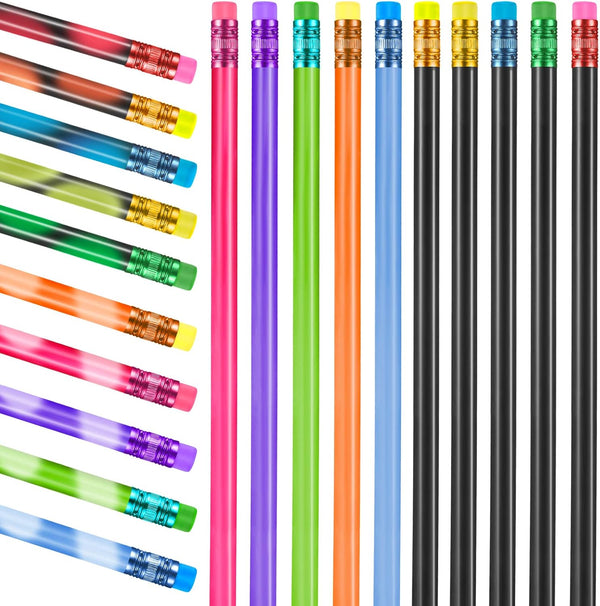Outus 100 Pieces Color Changing Mood Pencil for Kids, 2B Assorted Color Thermochromic Pencils with Eraser