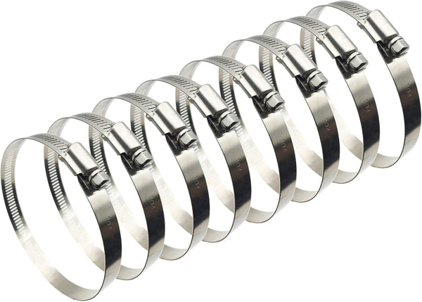 8Pcs 3" Adjustable 304 Stainless Steel Duct Clamps, Hose Clamp Pipe Clamp for Air Ducting