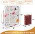 Waterproof Thick Bible Cover Case for Women, Large 11x9x3 inch White Floral Bible Cover with Strap and Zipper Pockets