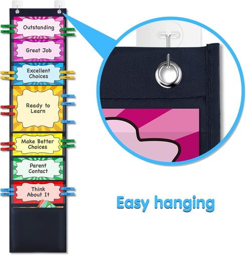 Student Behavior Clip Chart - Classroom Management Kids Reward Pocket Chart, Behavior Bulletin Board for Preschool