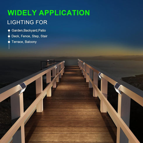 3LED 6 Pack JSOT Outdoor Solar Lights - Solar Powered Deck Lights Waterproof Light for Fence Post Light Outside