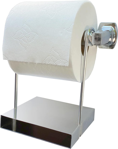 TP Ledge Multi-Purpose Double Shelf Hangs Below Existing Toilet Paper Holder