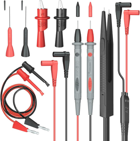 Electrical Multimeter Test Leads Set with Alligator Clips, Test Hook, Probes, Professional Kit 1000V 10A