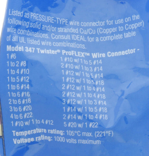 Ideal Electrical 30-1047 Twister Proflex 347 R/Y, 50/Box